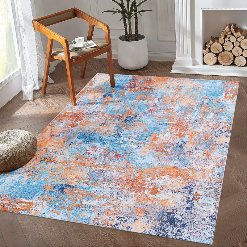 Multi Washable Rug Area Rug (Multi), Rectangle 3' x 5'