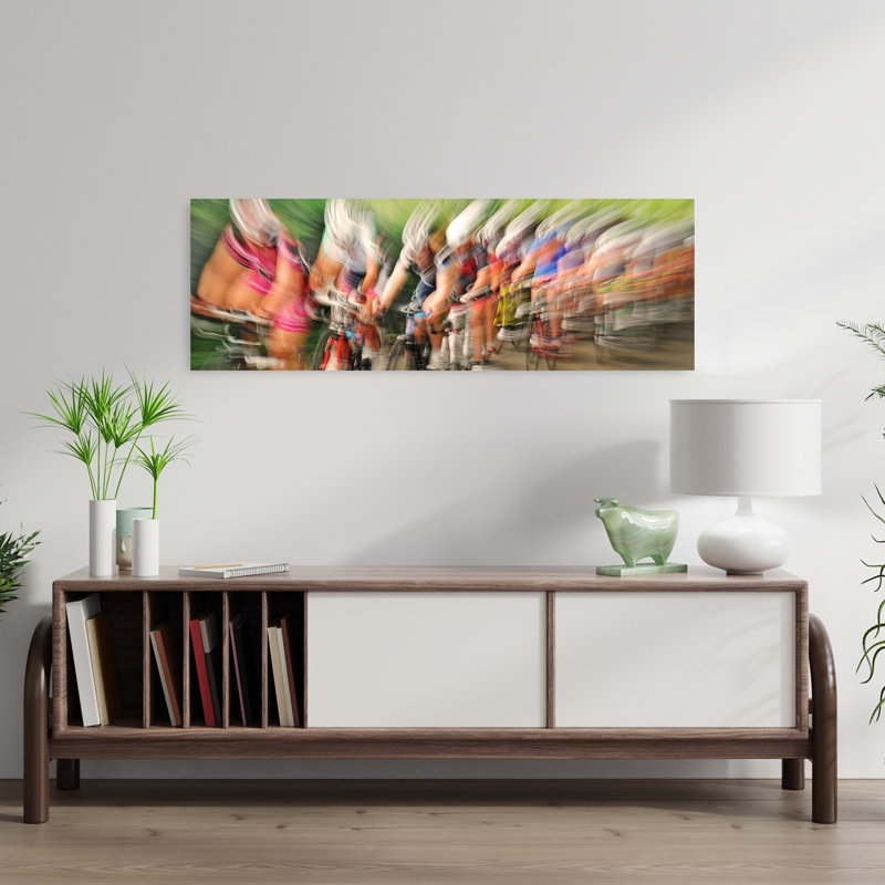 Fast-Paced Peloton by Lou Urlings - Wrapped Canvas Panoramic Print, 30.48 cm H x 91.44 cm W