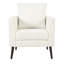 Chaise d'appoint moderne avec coussin de taille - Pieds en bois massif, tissu chenille confortable blanc et rembourrage-1857807915