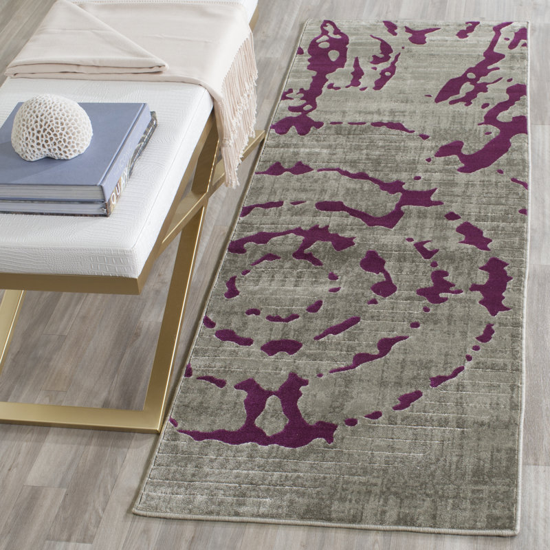 Tapis abstrait Porcello Performance, Tapis de couloir 2 pi 4 po x 6 pi 7 po
