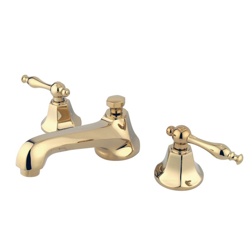 Metropolitan Widespread Bathroom Faucet with Drain Assembly, Polished Brass