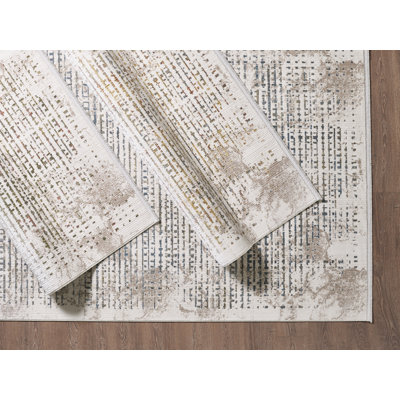Valde Striped Machine Woven Area Rug 