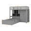 Lit superposé simple avec lit relevable hydraulique, garde-robe, unités de rangement et tiroirs-482269780