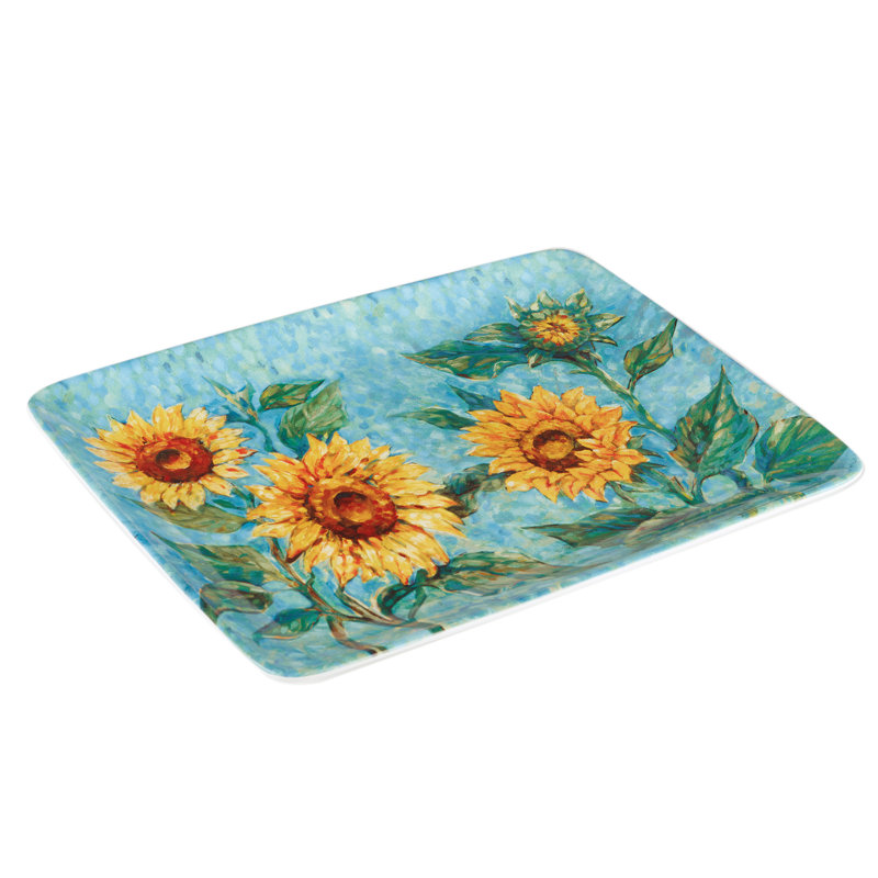 Plateau rectangulaire Golden Sunflowers