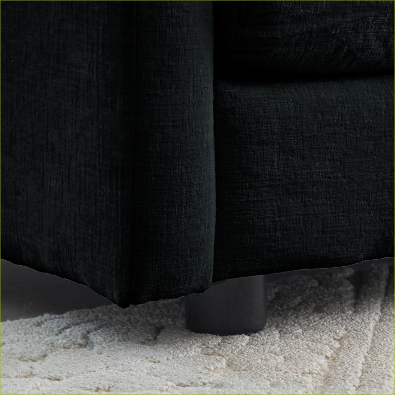 Canapé modulaire rembourré 5 pièces en chenille en tissu Anvi, Gris chenille, 33" H x 146.5" W x 57.4" D
