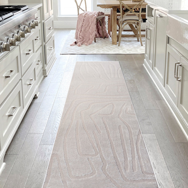 Tapis blanc / crème Sauvanne Modern Scandinavian, Tapis de couloir 2 pi x 8 pi