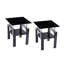Ensemble de tables de bout carrées en verre noir à deux niveaux 20,5 pouces 2 pièces Sumdeal-132534252