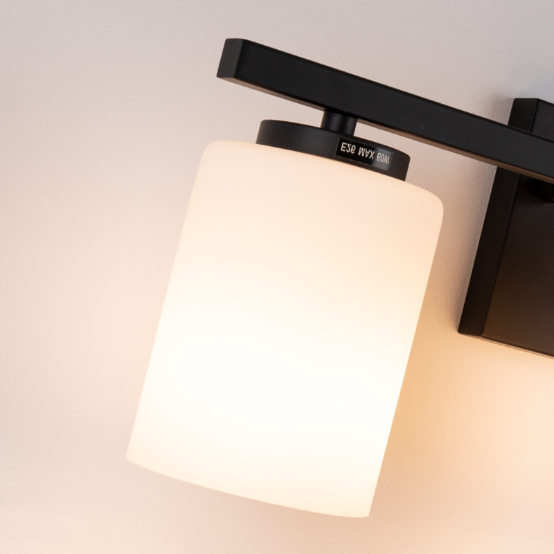 Éclairage pour meuble-lavabo à intensité variable Ellysen, Noir mat, 3