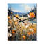 Sunny Meadows - Horloge murale paysage abstrait-99631064