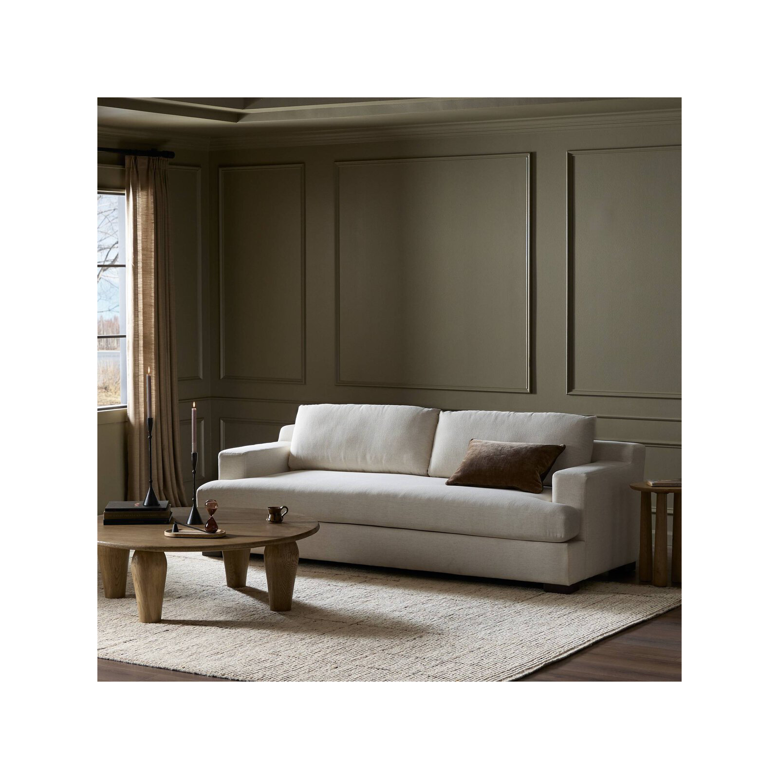 Ann Sofa Crypton Nomad Snow, 33" H x 96" W x 42.50" D