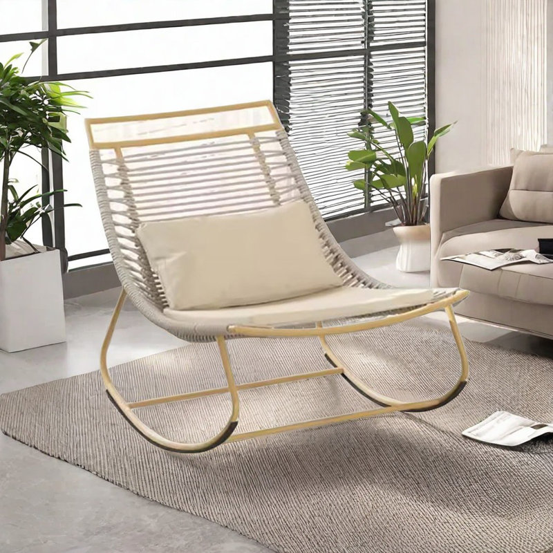 Fauteuil à bascule Home, Gris, Brun