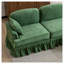 Canapé modulaire 103,15 po avec jupe à volants amovible en chenille verte