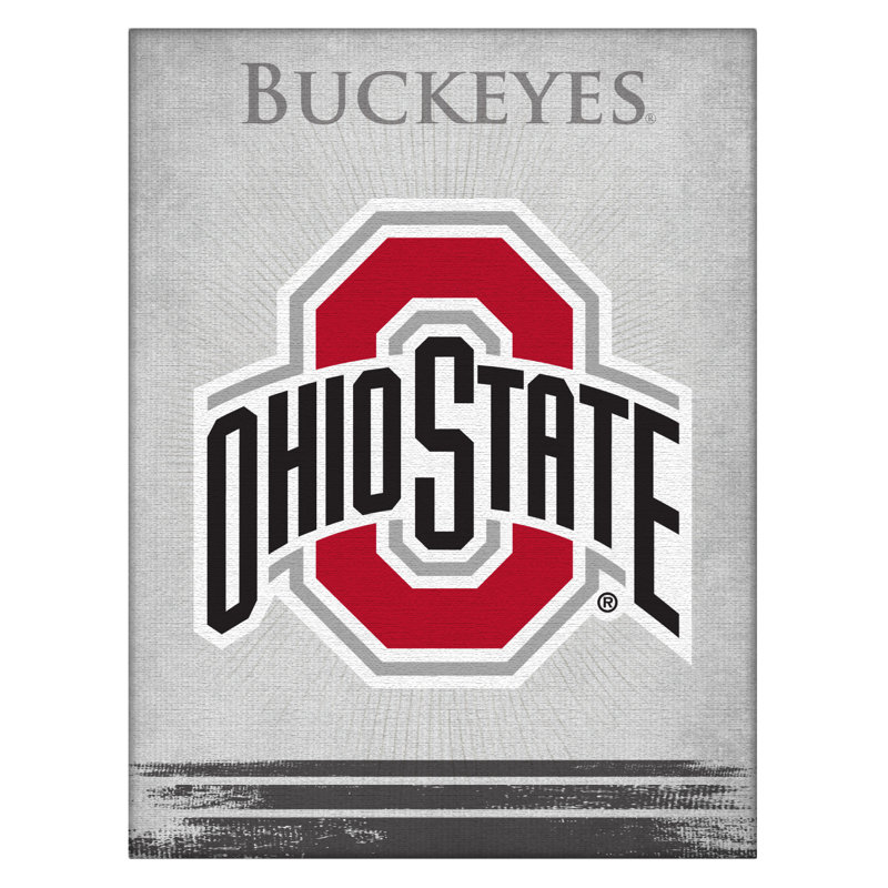 Impression sur toile tendue NCAA, H 15 po x l 20 po x P 1 po, Ohio State Buckeyes