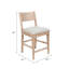 Ensemble de 2 chaises à hauteur de comptoir Casy, coussin gris, bois massif brun naturel