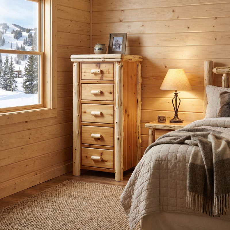 Coffre de rangement pour bûches en cèdre Fireside Lodge - Premium - Naturel, Traditionnel