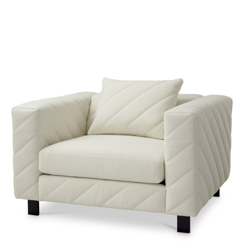 Avellino Club Chair, Reve Cream Polyester Blend