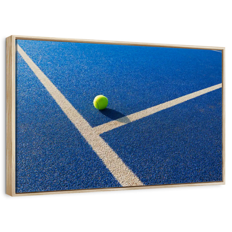Balle de tennis, Cadre flottant en bois naturel, 40 po x 27 po
