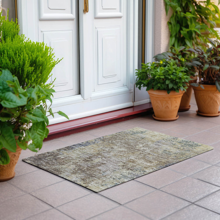 Tapis beige intérieur / extérieur lavable à la machine Cicel ACN1162