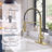 Forious® Ultra Pull Down Single Handle Kitchen Faucet with Soap Dispenser-98472639