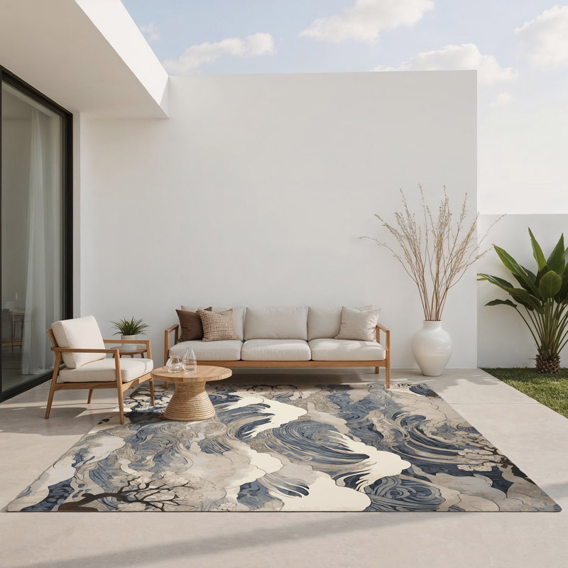 Scarlet Currents Indoor And Outdoor Area Rug, Rectangle 3' x 5'