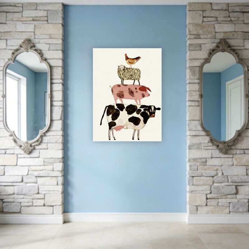 Vache, mouton, cochon et poulet