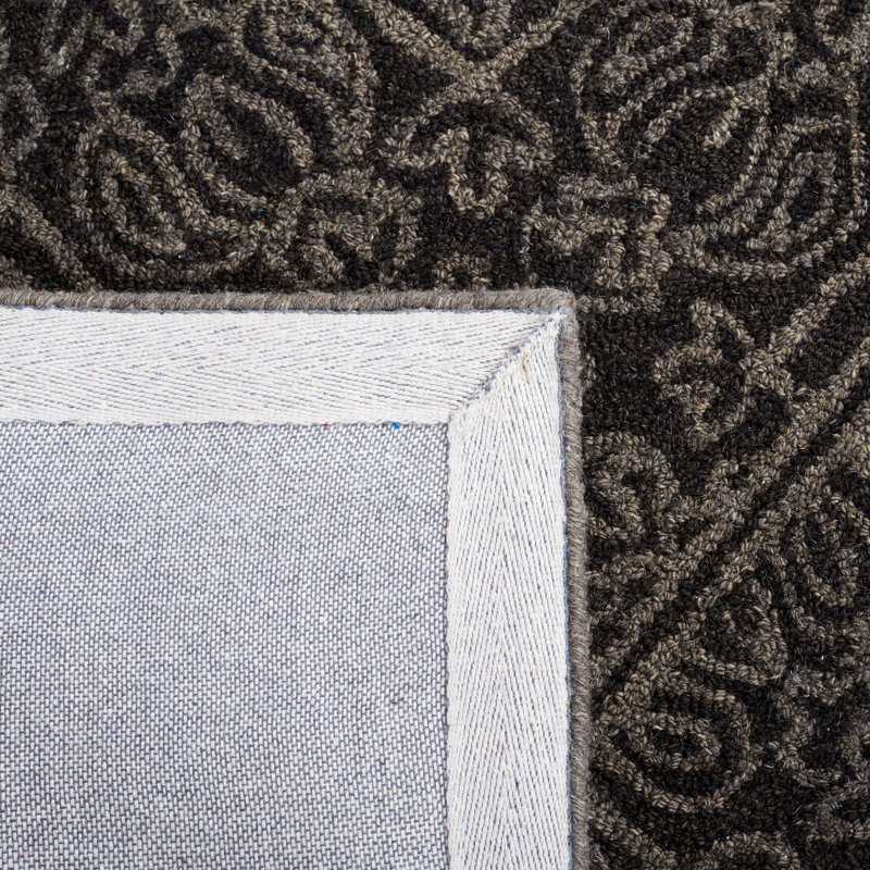 Tapis oriental gris foncé en laine / coton touffeté à la main Dip Dye, Rectangle de 5 pi x 8 pi
