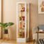 Vitrine en métal 63 "avec tablettes réglables et lumières, armoire de rangement verrouillable-1736534993