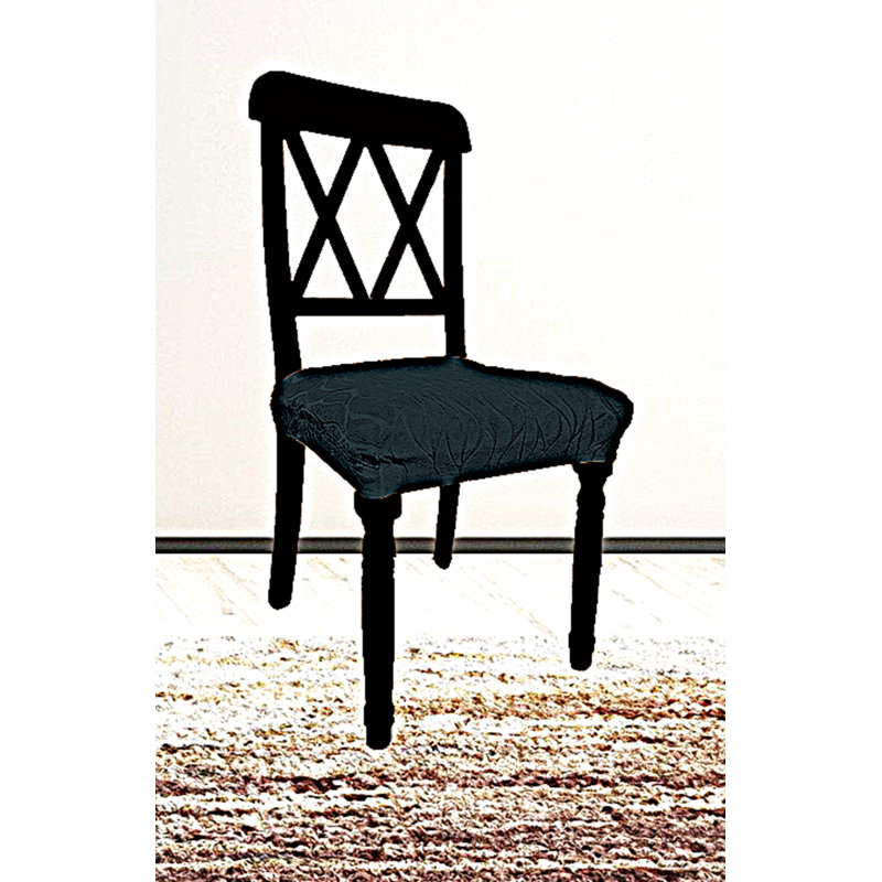 Housse extensible pour siège de chaise sans accoudoirs - noire