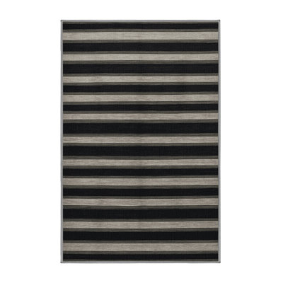  Tapis lavable rayé gris clair ébène