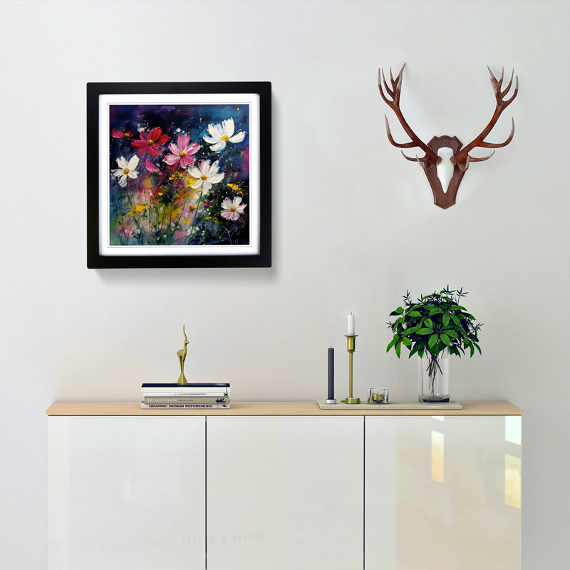 Single Picture Frame Print on Wood, Black