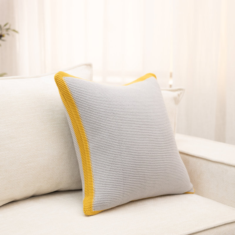 Coussin en coton Bragan, Gris / doré