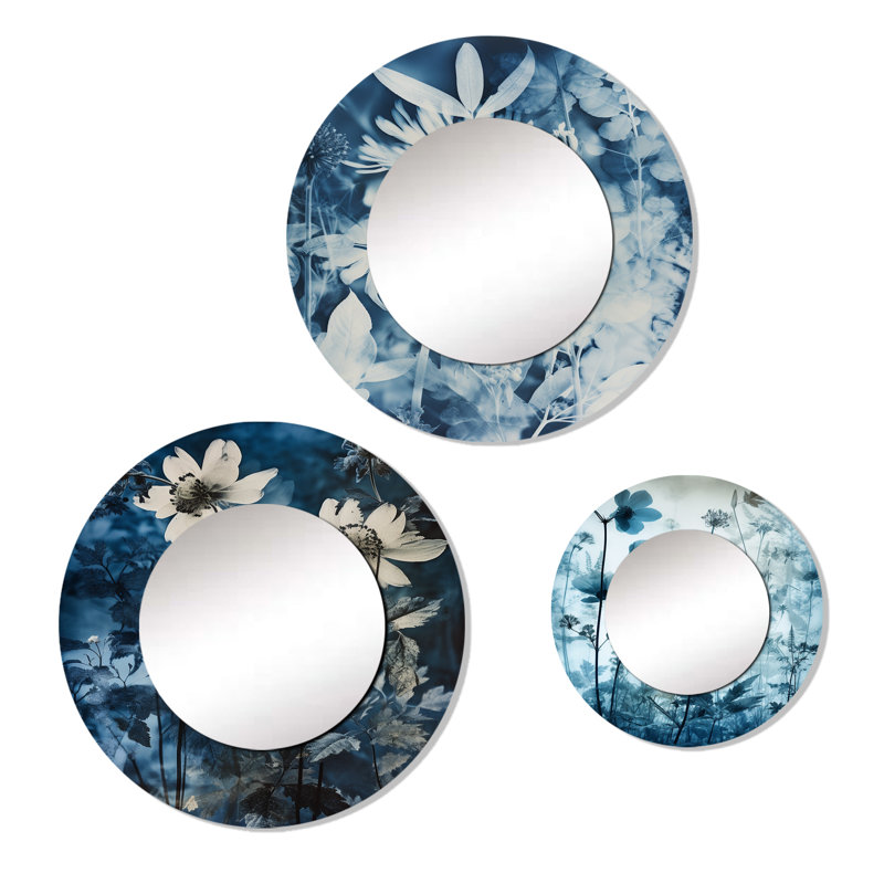 Miroir mural rond en aluminium Buchtel