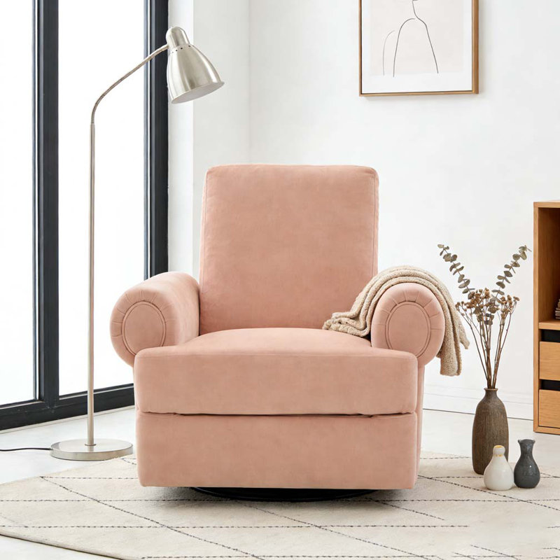 Fauteuil inclinable manuel, fauteuil pivotant, chaise berçante, Rose