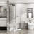 72" H -Angle Shower Enclosure, 36" X 36", , Tempered Glass, Space Efficient Clear-124249961
