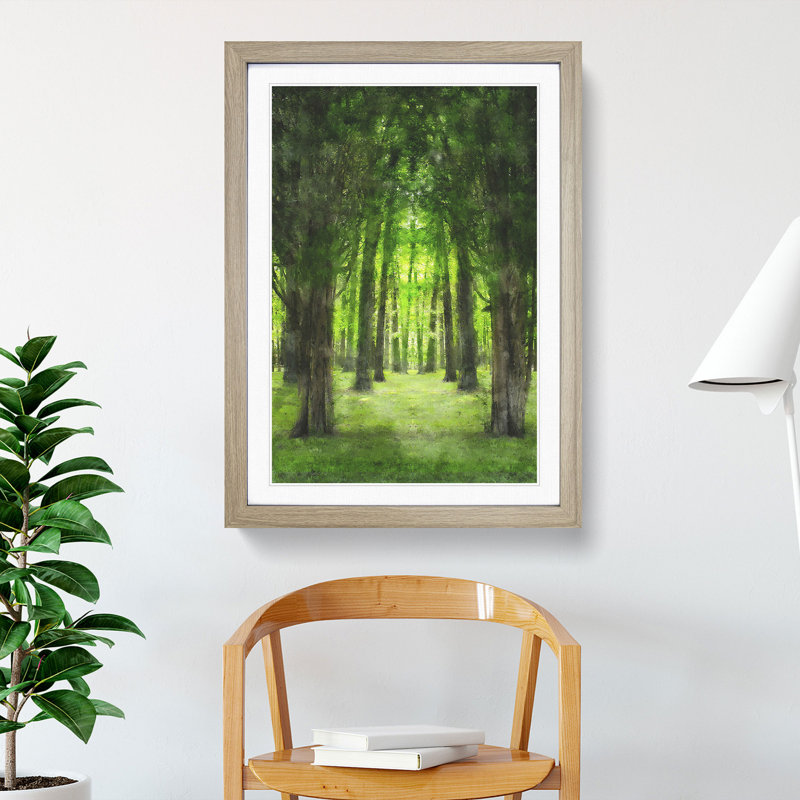 Green Forest Vol.2 - Framed Print, 65cm H x 48cm W x 2cm D, Oak Framed