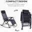 Chaise berçante pliable noire - Fauteuil d'extérieur Gravity avec plateau pour tasses et fente pour téléphone