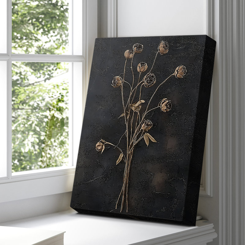 Toile tendue avec châssis Floral C Gallery - prêt à être accroché, H 36 po x l 24 po