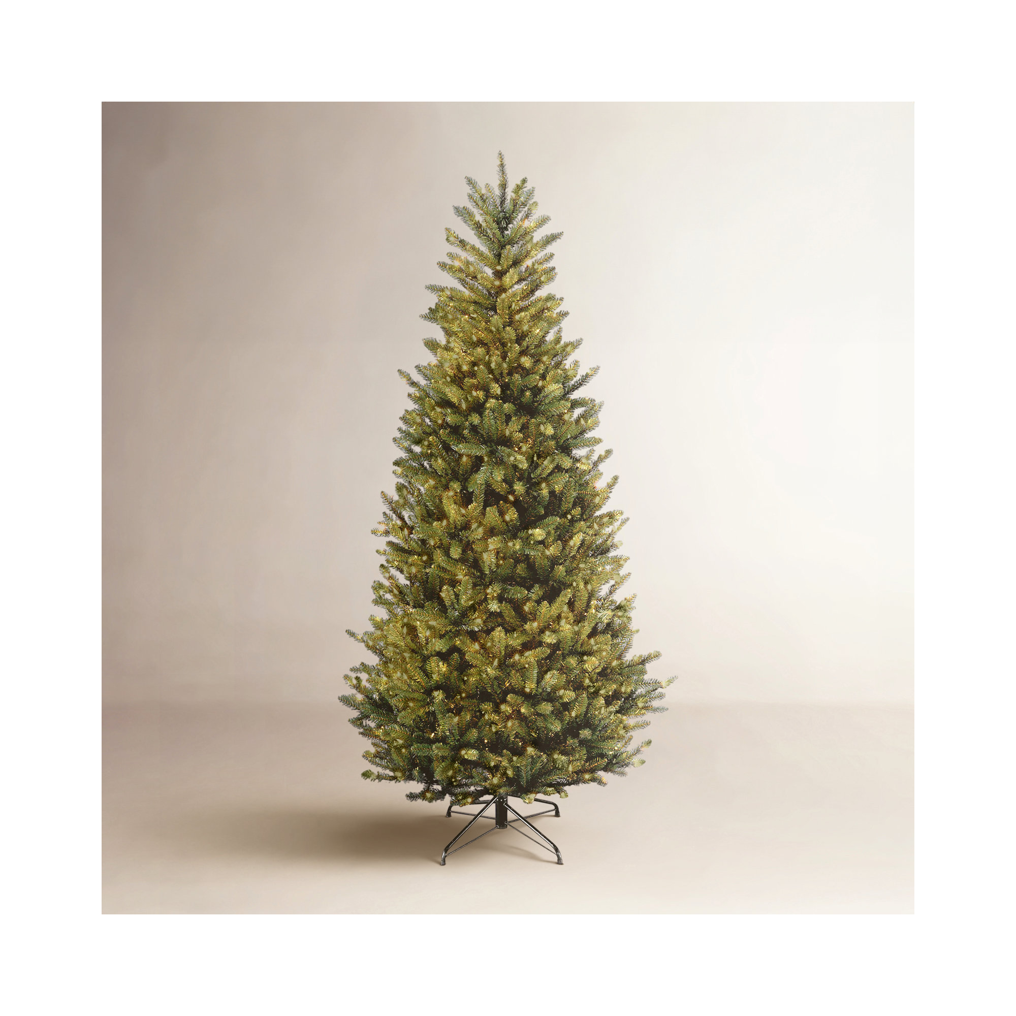 The Holiday Aisle® Natural Fraser Medium Fir Tree with Clear Lights, 7.6'