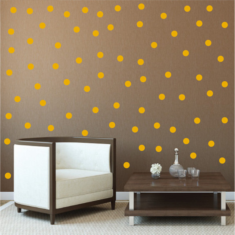 Adhésif décoratif à pois, H 48 po x l 78 po x P 0,01 po, Jaune signalisation