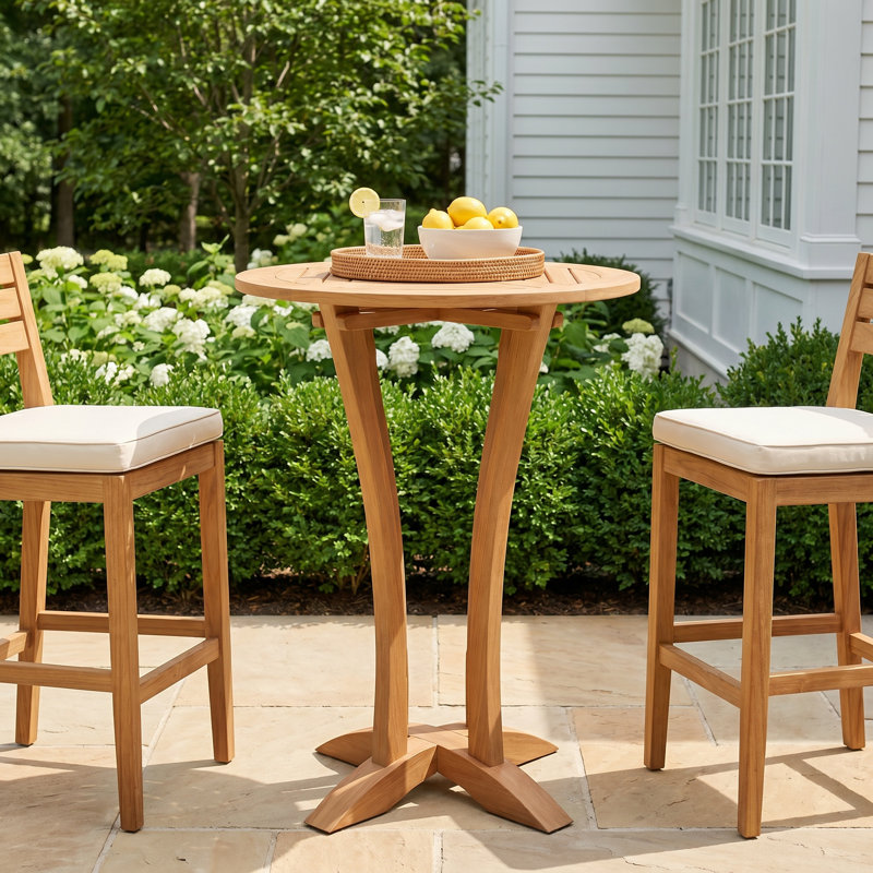 Weather Resistant Solid Eucalyptus Wood Bar Table