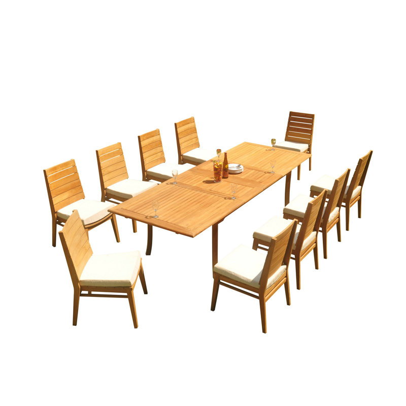 6 - Person Teak Wood Patio Dining Set with