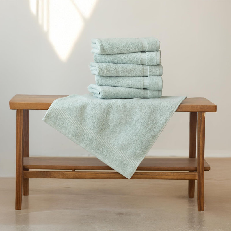 Antalya 4 Piece Turkish Cotton Hand Towel Set, Green