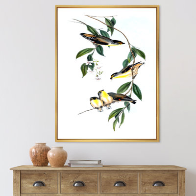 Oiseau rétro III - peinture sur toile