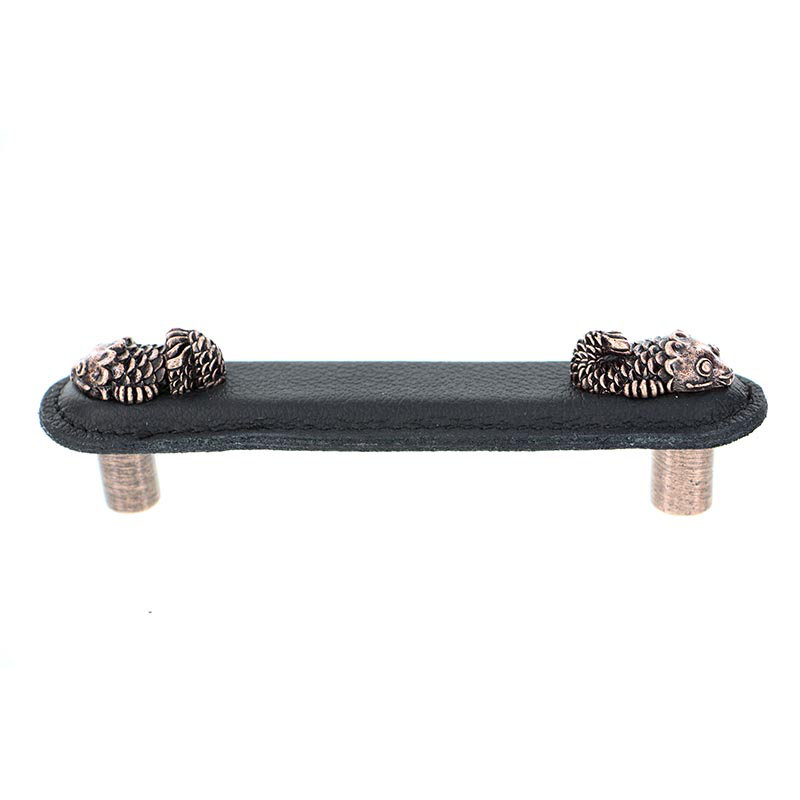 Pollino Bar / Handle Pull, 6", Antique Brass/Black