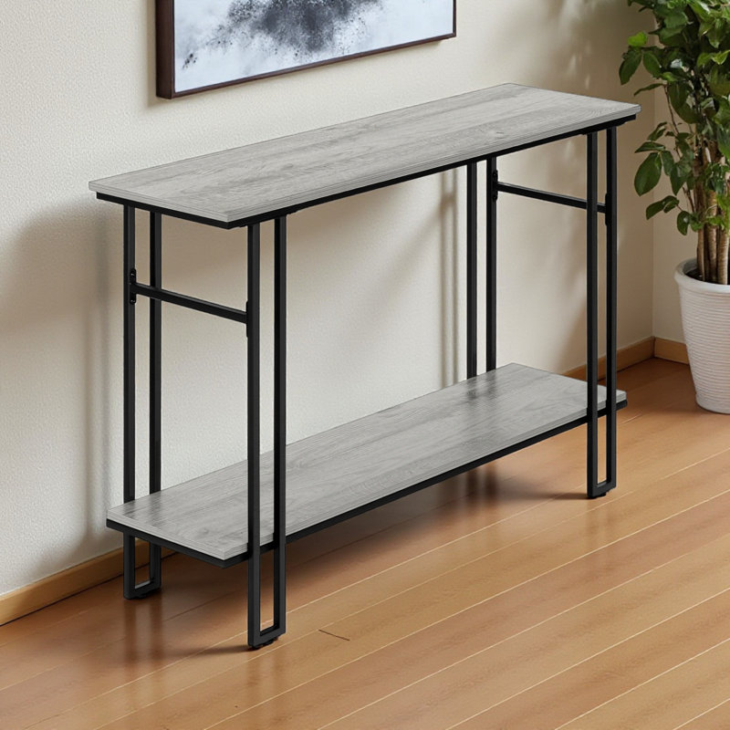 Table d'appoint à 2 niveaux avec finition en bois gris Adler