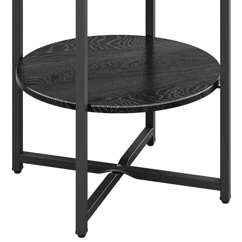 Michalitsa Cross Legs End Table, Black Top/Black Base