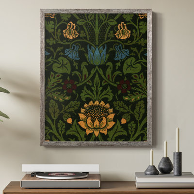 Vintage Floral Print CCCLXV Framed Print - Solid Wood