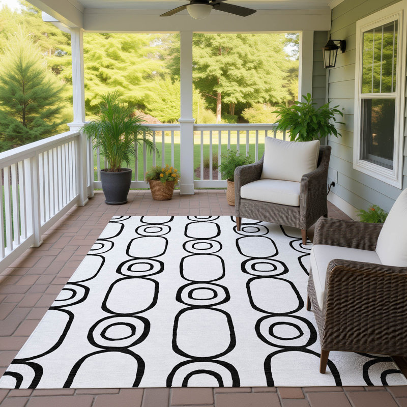 Machine Washable Indoor/Outdoor Skiljo ACN2344 Geometric Rug, Rectangle 2'6" x 3'10"