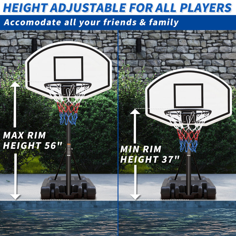 Panier de basketball réglable en hauteur pour enfants avec conception portable