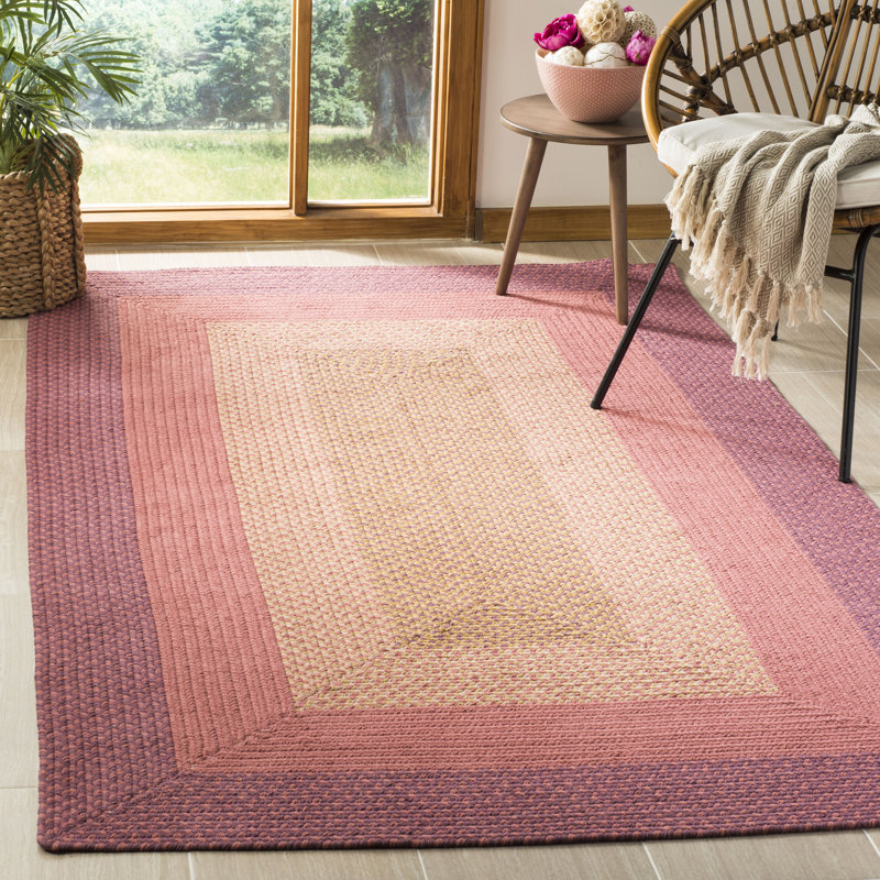 Tapis rayé en coton tissé à la main Georgina, Rectangle 8 pi x 10 pi